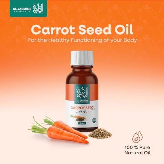 AL JASMINE NATURAL OILS Carrot Seed Oil-Useful for Both Internal and External Use | Reduces Pain in Stomach Ulcers | Promotes Hair Growth | Eliminates Skin Rashes | Leaves Skin Fresh (125 ml) - Image 2